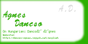 agnes dancso business card